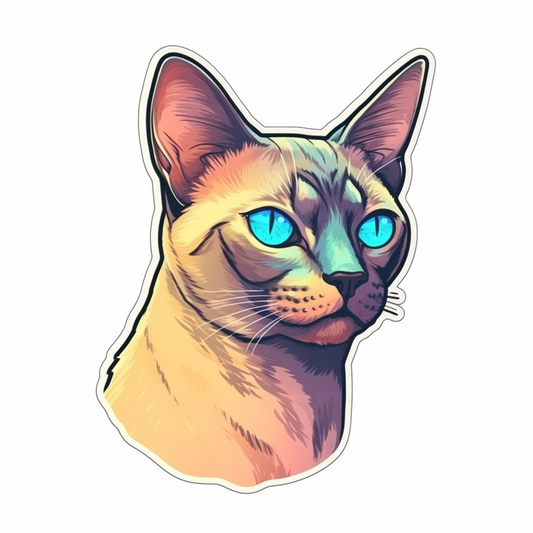 Burmese Cat Vinyl Decal Sticker for Car, Laptop, Tumbler and more # F010763