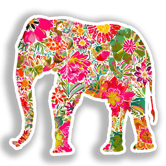 Elephant Vinyl Decal Sticker for Car, Laptop, Tumbler and more # A019094-4" x 4"