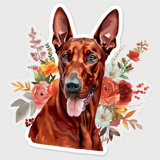 Adorable Doberman Pinscher Dog with Expressive surreal Vinyl Decal Sticker for Car, Laptop, Tumbler and more # F019679-4" x 4"