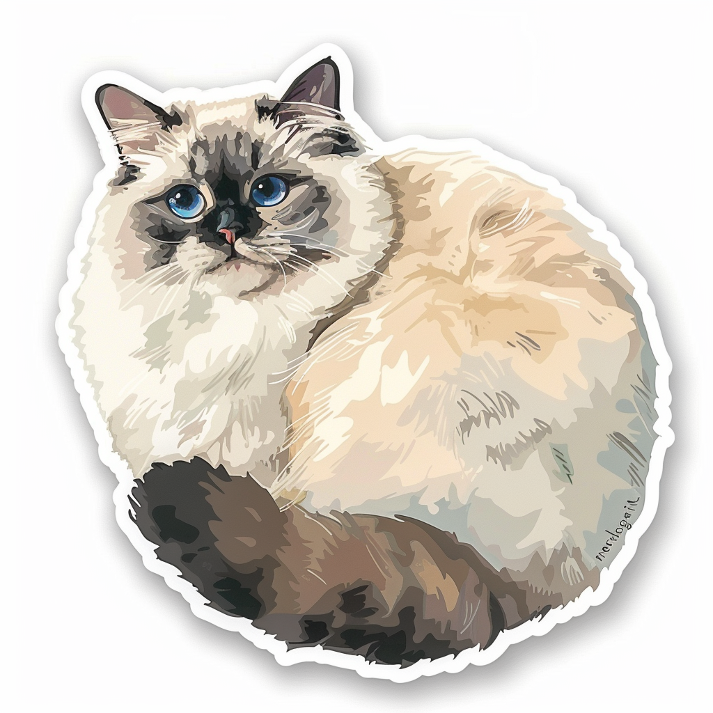 Ragdoll cat Vinyl Decal Sticker for Car, Laptop, Tumbler and more # F07651