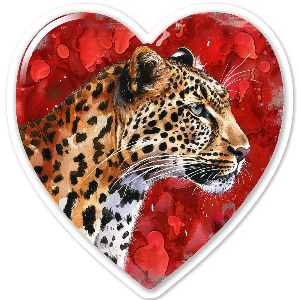 Leopard majestic Expressive surreal Vinyl Decal Sticker for Car, Laptop, Tumbler and more # F022540