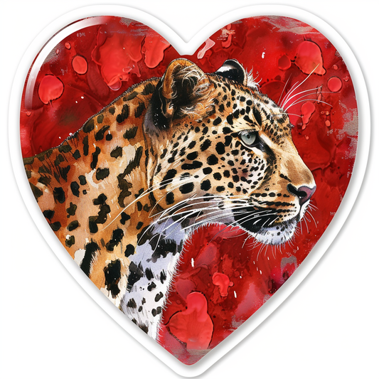 Leopard majestic Expressive surreal Vinyl Decal Sticker for Car, Laptop, Tumbler and more # F022540
