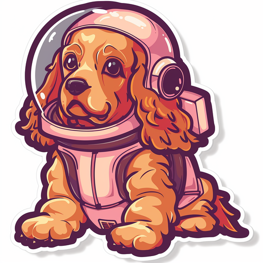 Cute and Adorable Cocker Spaniel Dog Expressive surreal Vinyl Decal Sticker for Car, Laptop, Tumbler and more # F019978-4" x 4"
