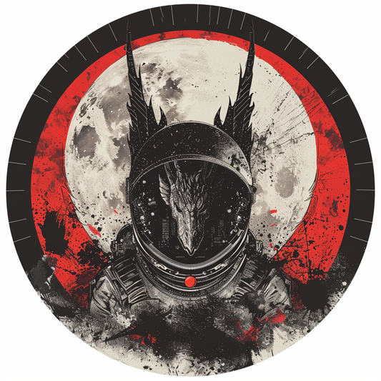 Sticker of a Dragon astronaut majestic Expressive surreal Vinyl Decal Sticker for Car, Laptop, Tumbler and more # F019130