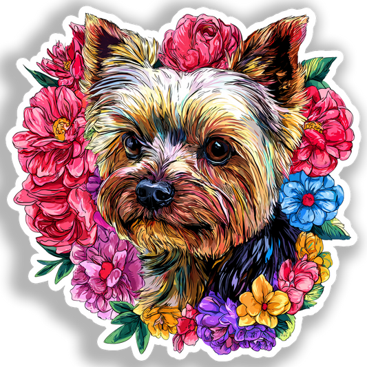 Yorkshire Terrier Dog Vinyl Decal Sticker for Car, Laptop, Tumbler and more # A017108-4" x 4"