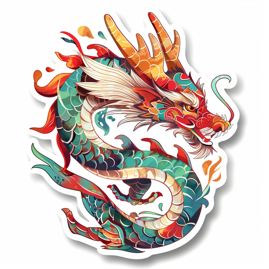 Dragon crowned majestic Expressive surreal Vinyl Decal Sticker for Car, Laptop, Tumbler and more # F019042-4" x 4"