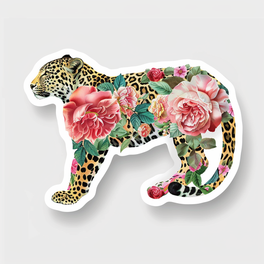 Leopard majestic Expressive surreal Vinyl Decal Sticker for Car, Laptop, Tumbler and more # F022611