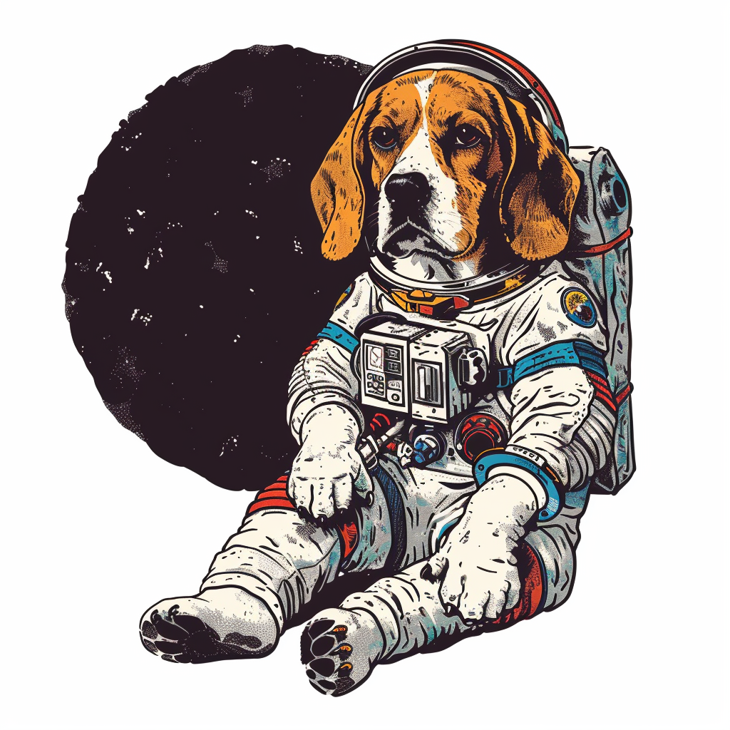 Beagle dog astronaut Vinyl Decal Sticker for Car, Laptop, Tumbler and more # F011921