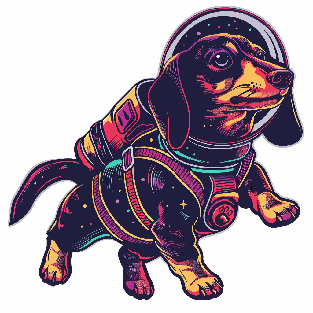 Dachshund Dog astronaut Vinyl Decal Sticker for Car, Laptop, Tumbler and more # F012980