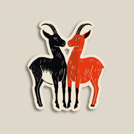 Goat majestic Expressive surreal Vinyl Decal Sticker for Car, Laptop, Tumbler and more # F020715-4" x 4"