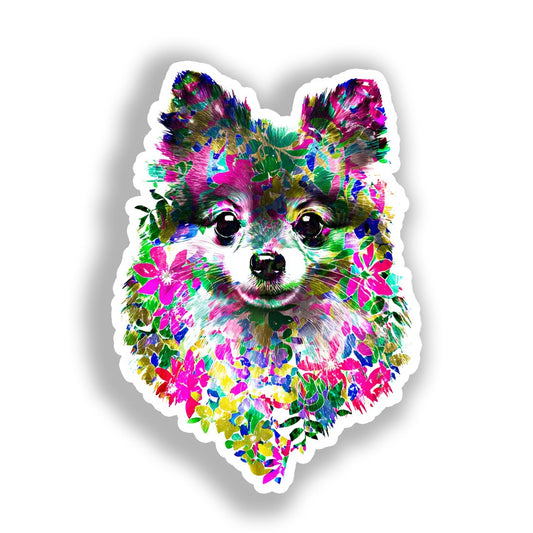 Pomeranian Dog Vinyl Decal Sticker for Car, Laptop, Tumbler and more # A017434-4" x 4"
