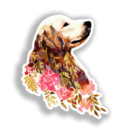 Golden Retriever Dog Vinyl Decal Sticker for Car, Laptop, Tumbler and more # A019563-4" x 4"