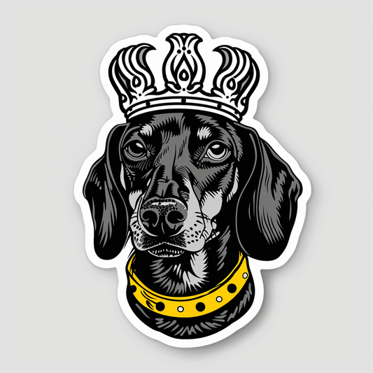 Dachshund Dog crowned Vinyl Decal Sticker for Car, Laptop, Tumbler and more # F013201