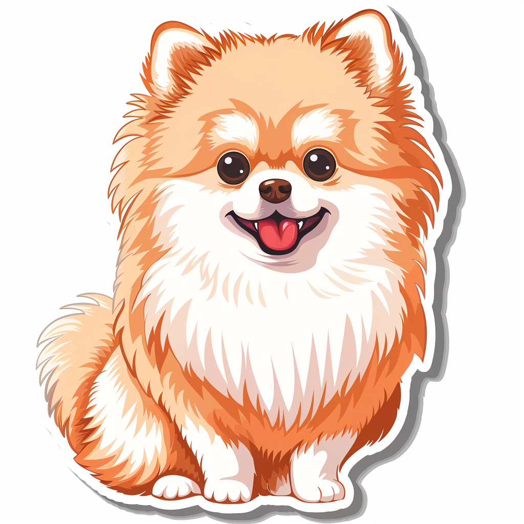 Sticker of a Pomeranian Dog majestic Expressive surreal Vinyl Decal Sticker for Car, Laptop, Tumbler and more # F013841