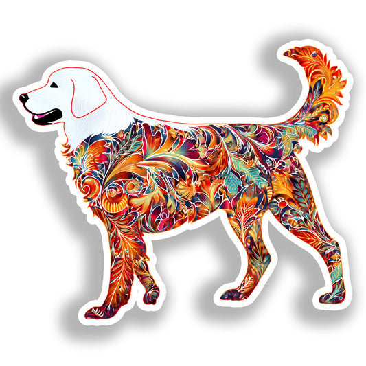 Golden Retriever Dog Vinyl Decal Sticker for Car, Laptop, Tumbler and more # A019551-4" x 4"