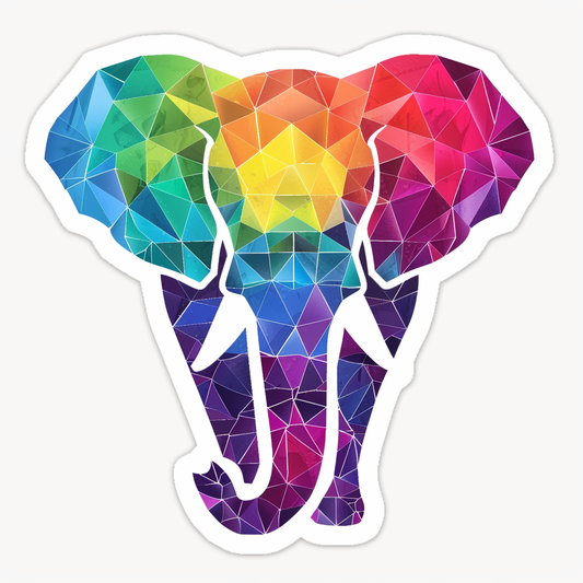 Elephant Expressive surreal Vinyl Decal Sticker for Car, Laptop, Tumbler and more # F022332-4" x 4"