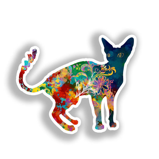 Devon Rex Cat Vinyl Decal Sticker for Car, Laptop, Tumbler and more # A019714-4" x 4"