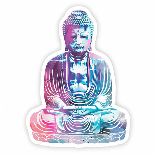 Buddha cartoon majestic Expressive surreal Vinyl Decal Sticker for Car, Laptop, Tumbler and more # F017132