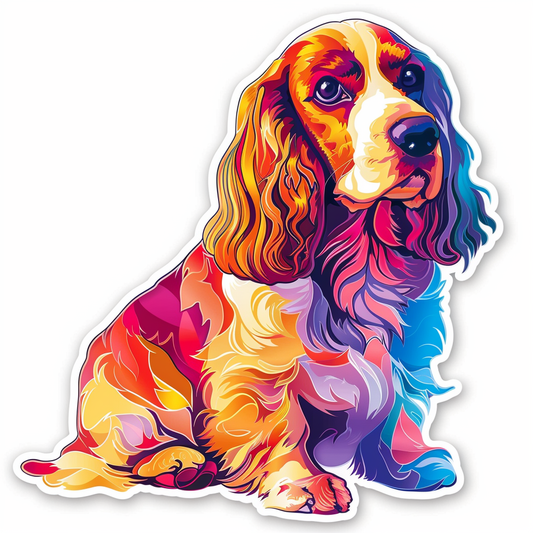 Cocker Spaniel Dog majestic Expressive surreal Vinyl Decal Sticker for Car, Laptop, Tumbler and more # F020303-4" x 4"