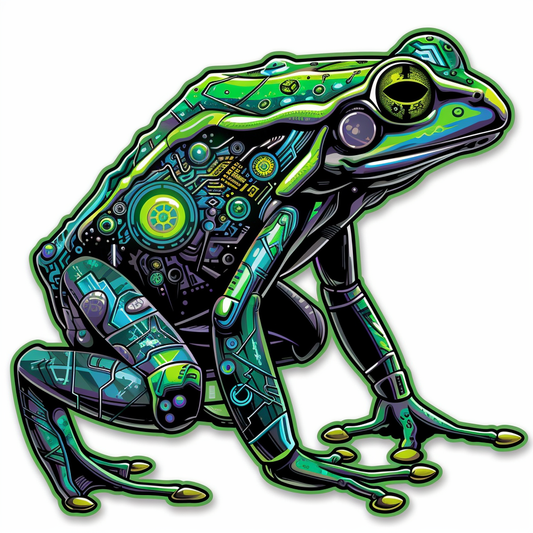 Sticker of a Frog cute and adorable Expressive surreal Vinyl Decal Sticker for Car, Laptop, Tumbler and more # F016715