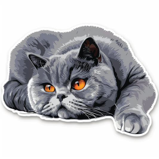British Shorthair cat Vinyl Decal Sticker for Car, Laptop, Tumbler and more # F07863