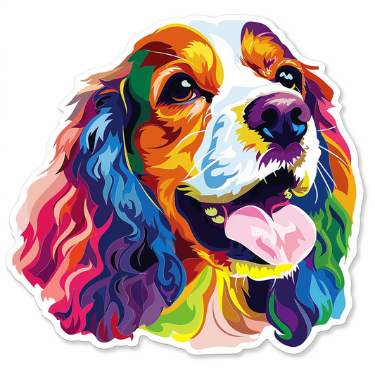 Cocker Spaniel Dog majestic Expressive surreal Vinyl Decal Sticker for Car, Laptop, Tumbler and more # F020296-4" x 4"