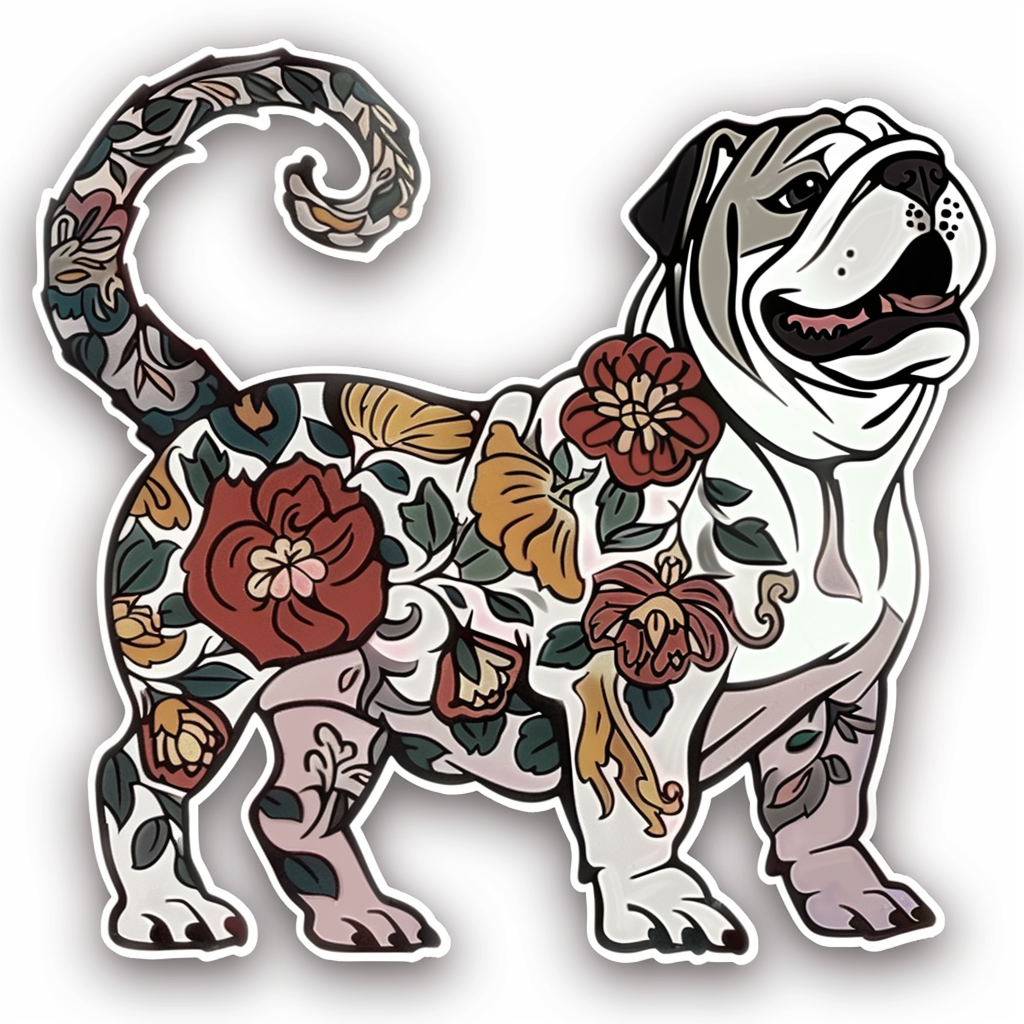 Bulldog Dog majestic Expressive surreal Vinyl Decal Sticker for Car, Laptop, Tumbler and more # F017654