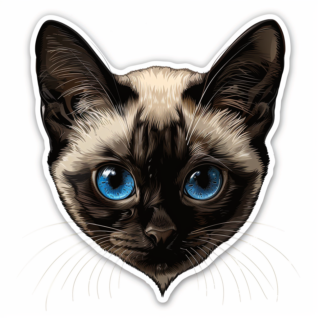 Burmese Cat heartcore Vinyl Decal Sticker for Car, Laptop, Tumbler and more # F010989