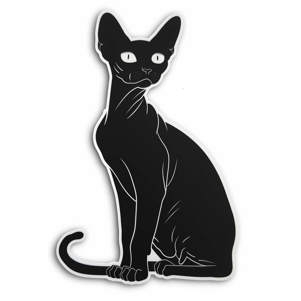 Sphynx Cat Vinyl Decal Sticker for Car, Laptop, Tumbler and more # F010047