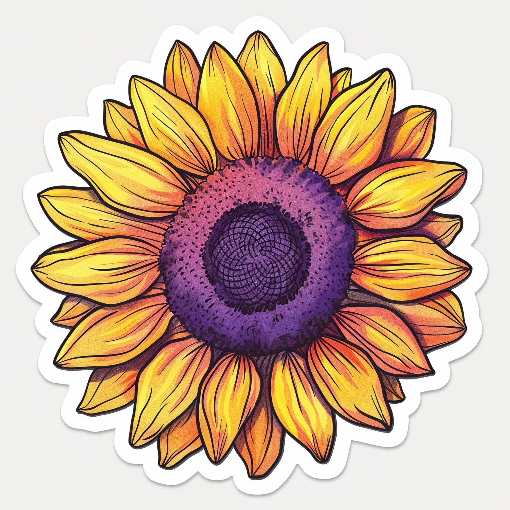 Vinyl Sunflower  Vinyl Decal Sticker for Car, Laptop, Tumbler and more # F023342
