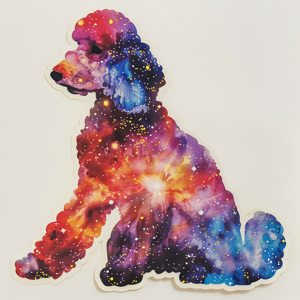 Poodle Dog galaxy Vinyl Decal Sticker for Car, Laptop, Tumbler and more # F012343