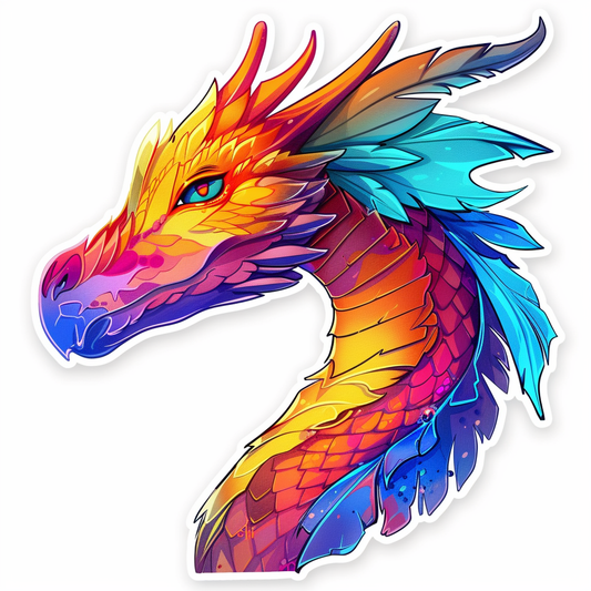 Sticker of a Dragon majestic Expressive surreal Vinyl Decal Sticker for Car, Laptop, Tumbler and more # F019164
