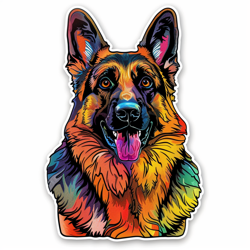 German Shepherd Dog cartoon Vinyl Decal Sticker for Car, Laptop, Tumbler and more # F011560