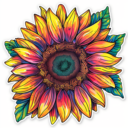 Sunflower flower majestic Expressive surreal Vinyl Decal Sticker for Car, Laptop, Tumbler and more # F023124