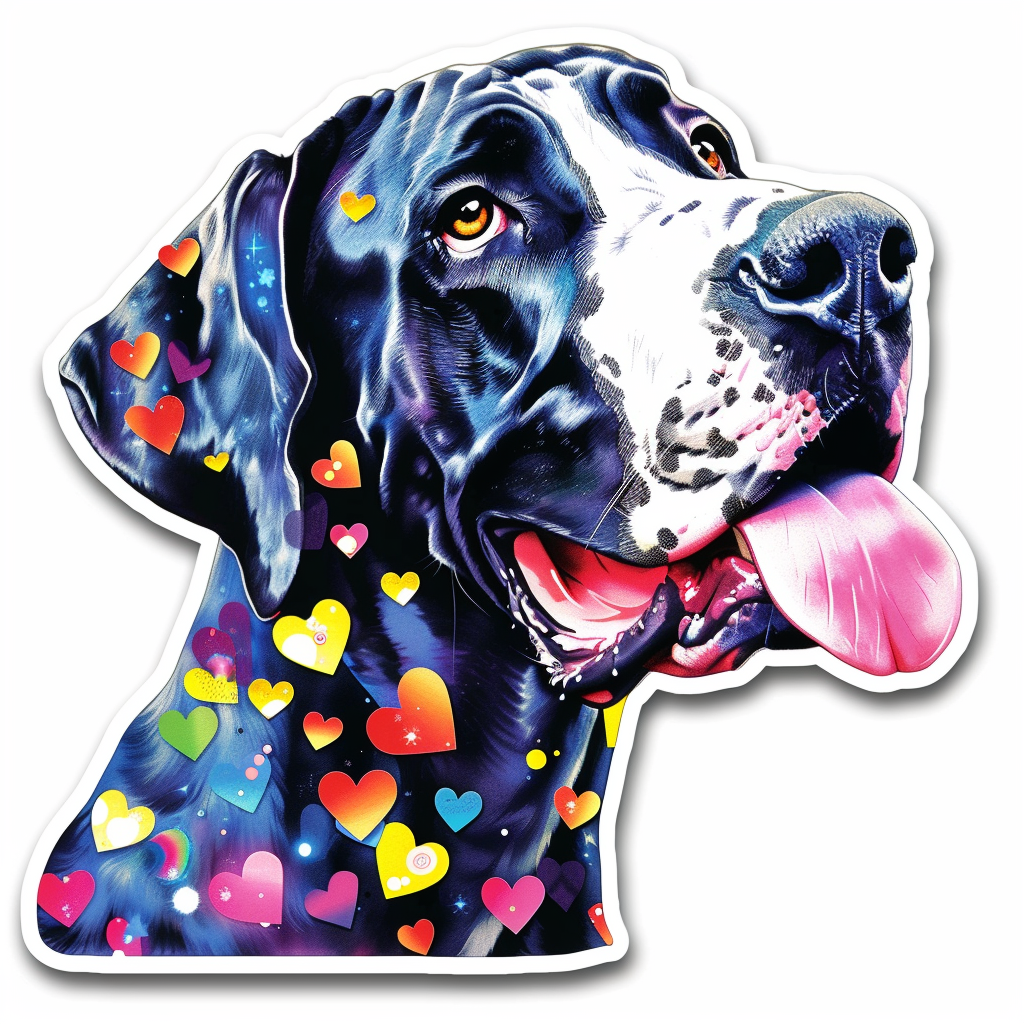 Great Dane Dog Expressive surreal Vinyl Decal Sticker for Car, Laptop, Tumbler and more # F022816