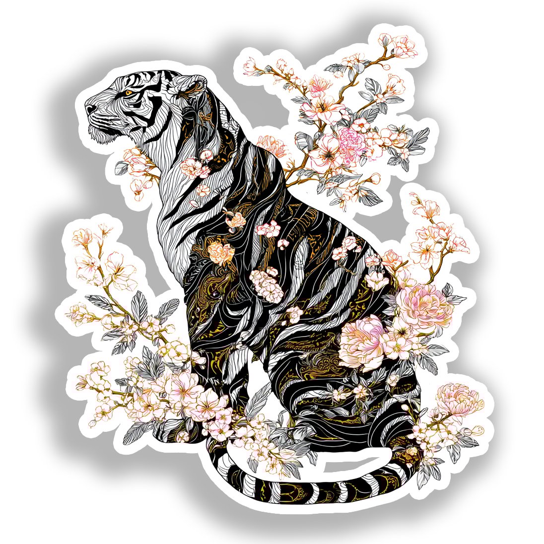 Tiger   Vinyl Decal Sticker for Car, Laptop, Tumbler and more # A018359-4" x 4"