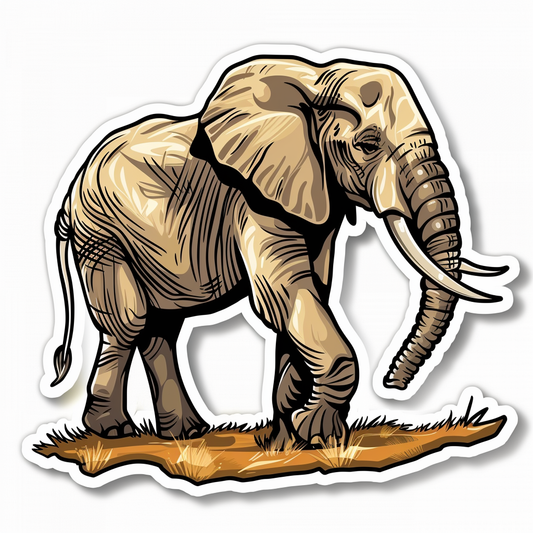 Elephant Expressive surreal Vinyl Decal Sticker for Car, Laptop, Tumbler and more # F022176-4" x 4"