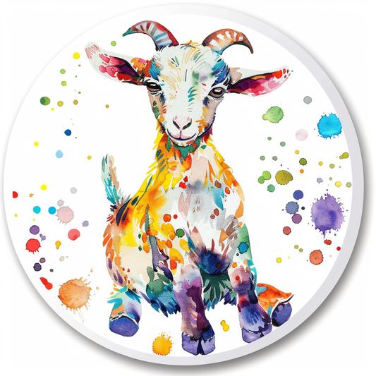 Goat majestic Expressive surreal Vinyl Decal Sticker for Car, Laptop, Tumbler and more # F020626-4" x 4"