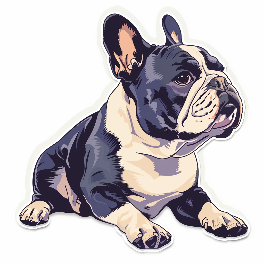 Bulldog Dog majestic Expressive surreal Vinyl Decal Sticker for Car, Laptop, Tumbler and more # F017359