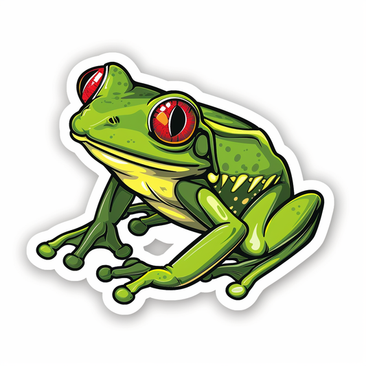 Sticker of a Frog majestic Expressive surreal Vinyl Decal Sticker for Car, Laptop, Tumbler and more # F015843