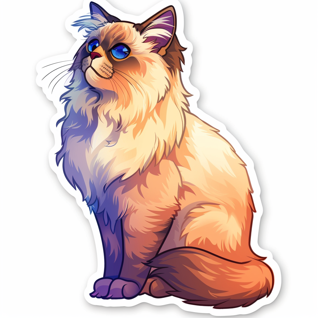 Ragdoll Cat Vinyl Decal Sticker for Car, Laptop, Tumbler and more # F010211