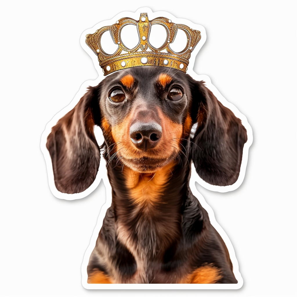 Dachshund Dog crowned Vinyl Decal Sticker for Car, Laptop, Tumbler and more # F013175