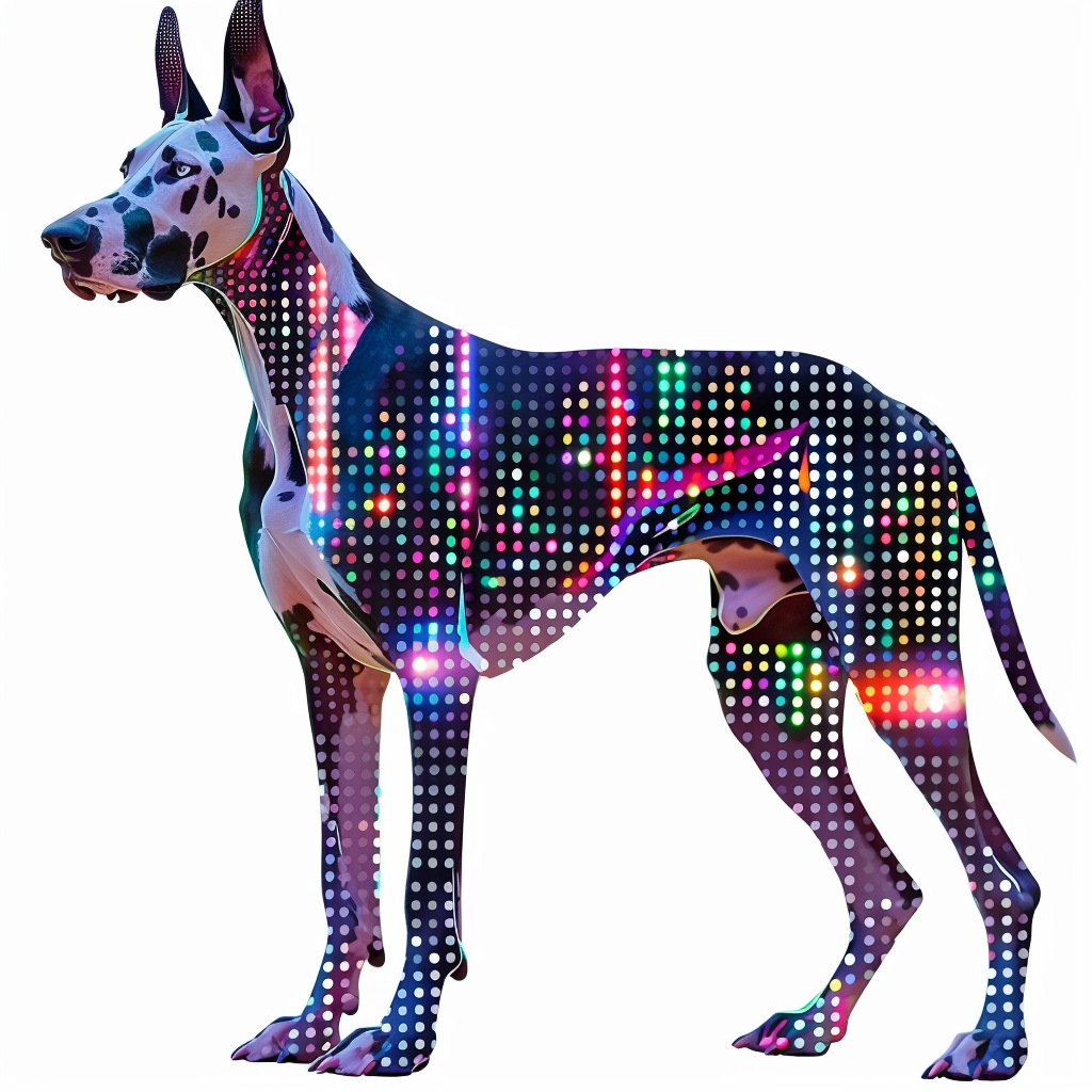Great Dane Dog cyber punk majestic Expressive surreal Vinyl Decal Sticker for Car, Laptop, Tumbler and more # F017912