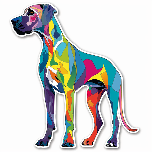 Adorable Great Dane Dog Expressive surreal Vinyl Decal Sticker for Car, Laptop, Tumbler and more # F017742