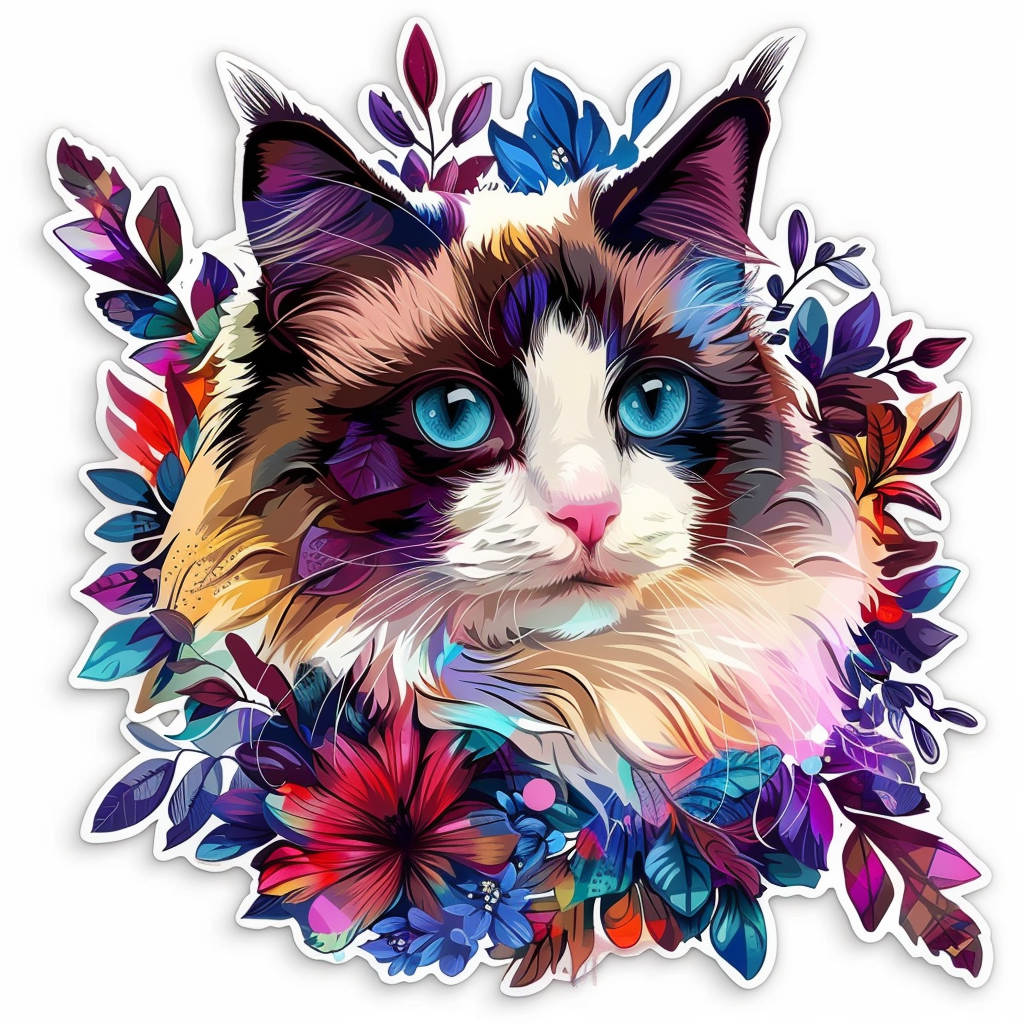 Ragdoll Cat Vinyl Decal Sticker for Car, Laptop, Tumbler and more # F07966