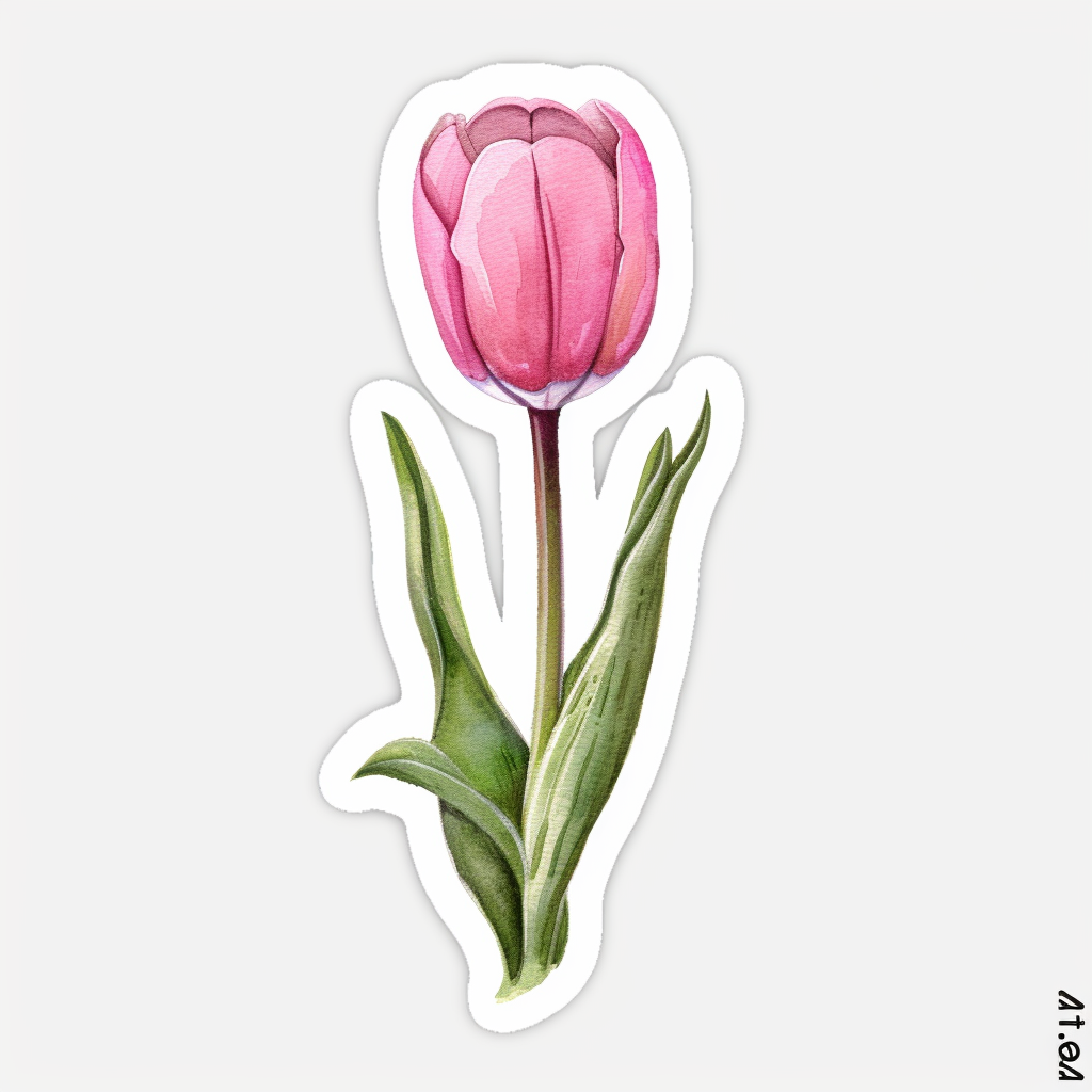 Sticker of a Tulip flower Vinyl Decal Sticker for Car, Laptop, Tumbler and more # F023483