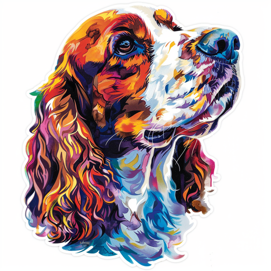 Cocker Spaniel Dog majestic Expressive surreal Vinyl Decal Sticker for Car, Laptop, Tumbler and more # F020056-4" x 4"