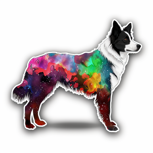 Border Collie Dog majestic Expressive surreal Vinyl Decal Sticker for Car, Laptop, Tumbler and more # F021852-4" x 4"