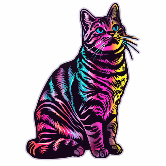 American Shorthair Cat majestic Expressive surreal Vinyl Decal Sticker for Car, Laptop, Tumbler and more # F018655