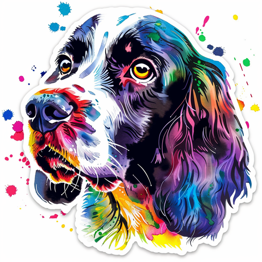 Cocker Spaniel Dog majestic Expressive surreal Vinyl Decal Sticker for Car, Laptop, Tumbler and more # F020284-4" x 4"